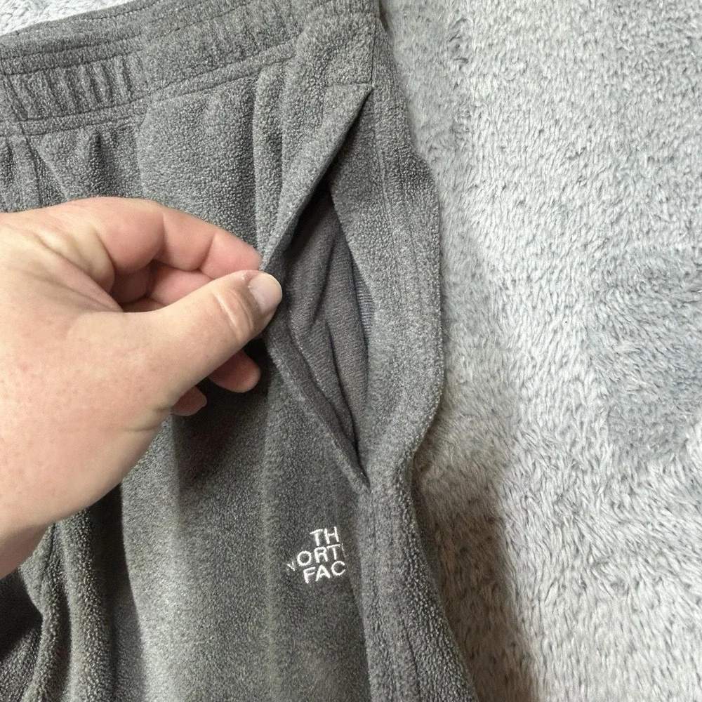 The North Face Fleece Pants Mens M Gray Polartec Outdoor Hiking Pockets 29.5